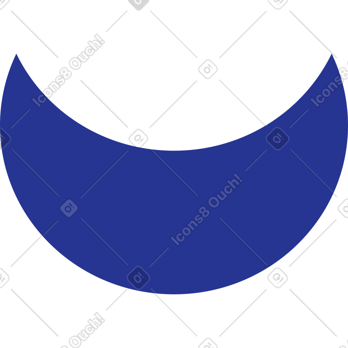 Ilustración Media luna azul oscuro en estilo Fogg a descargar en PNG y SVG