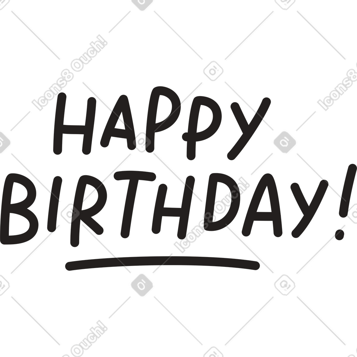 Illustration Texte de lettrage joyeux anniversaire dans le style Little à télécharger aux formats PNG, SVG
