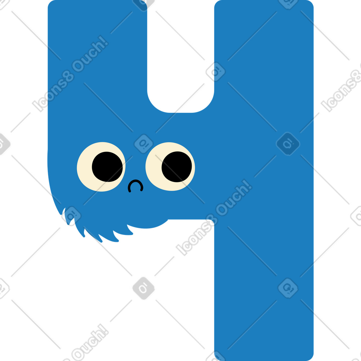 Blue four are upset about something illustration in Jelly style download in PNG, SVG