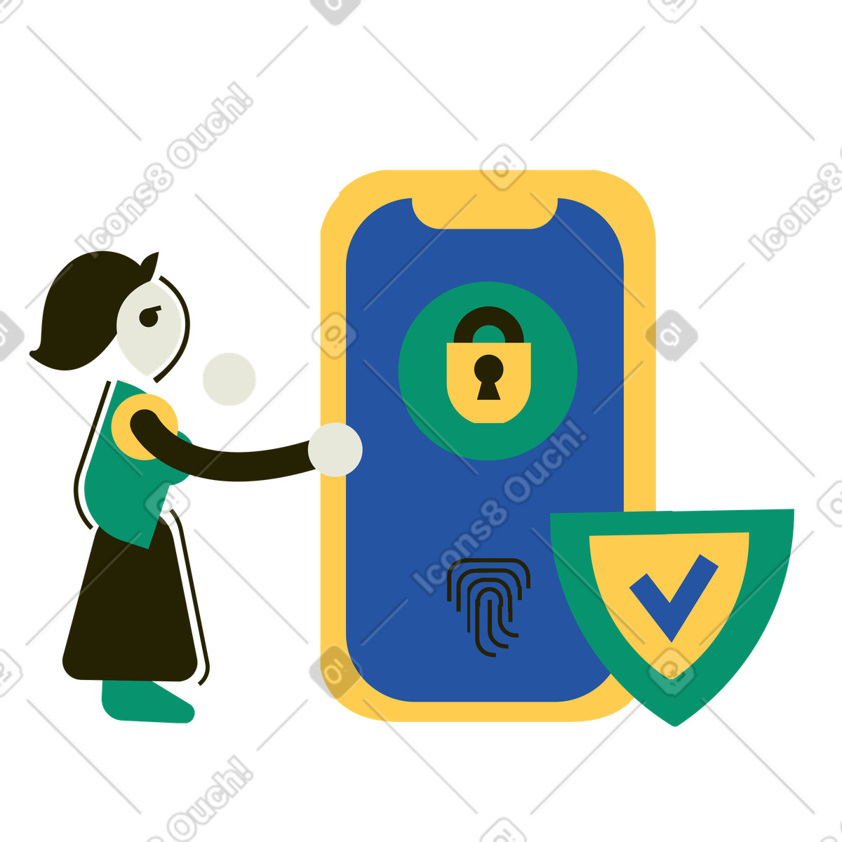 Ilustração de Proteção do telefone em no estilo Spot para baixar em PNG, SVG