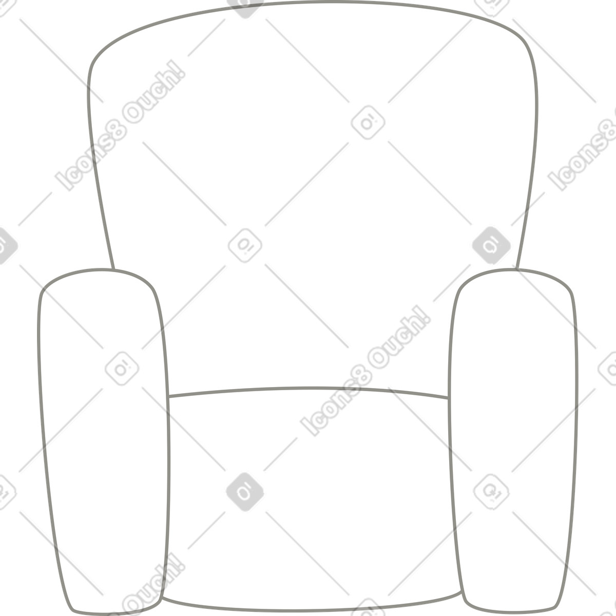 Armchair illustration in Plain style download in PNG, SVG