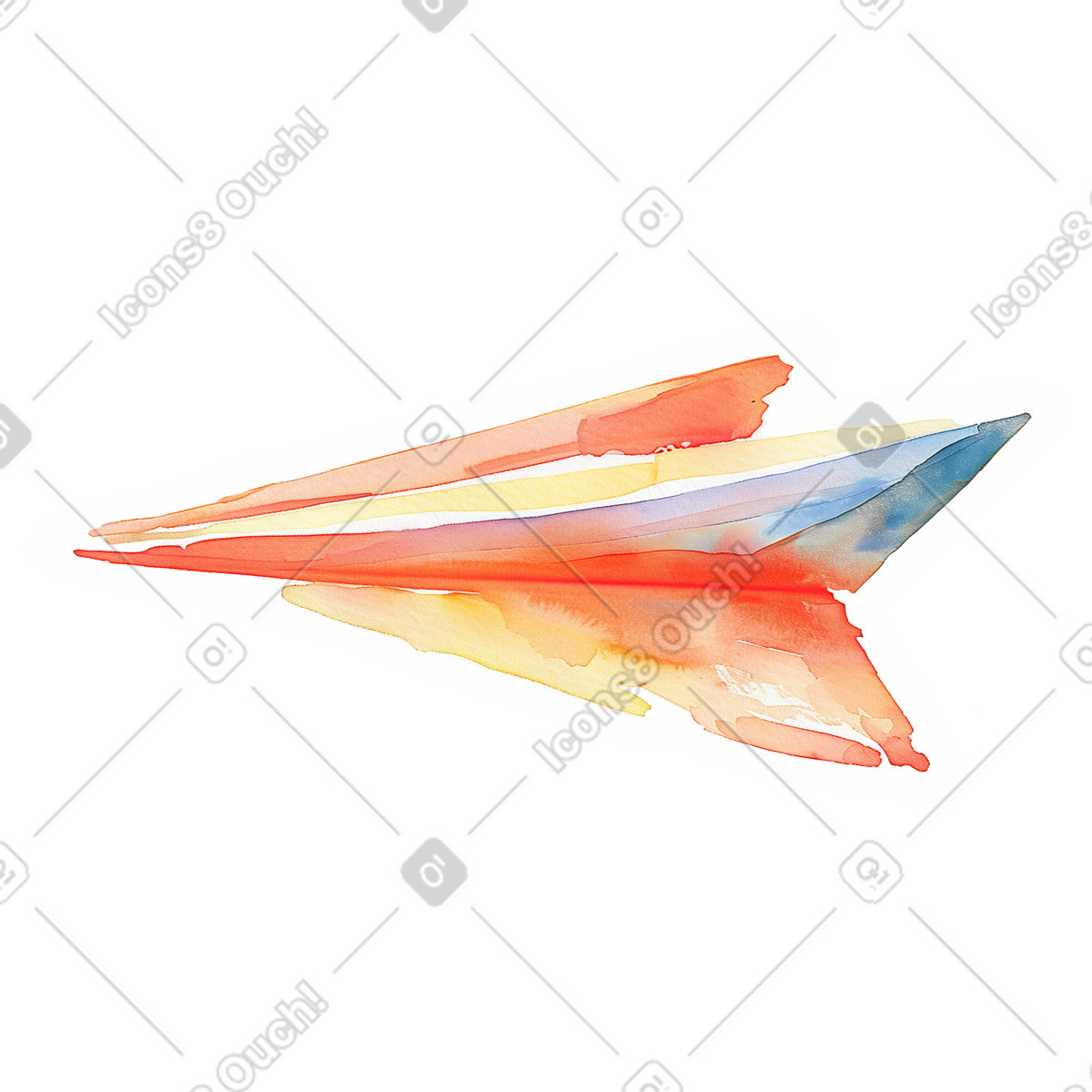 Watercolor スタイルの 紙飛行機 のイラストをPNG、SVG形式でダウンロード