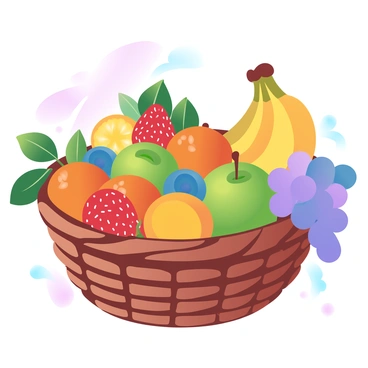A basket overflowing with an assortment of fresh, seasonal fruits