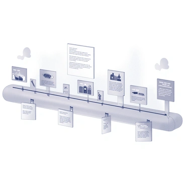 A visual representation of a timeline depicting the artistic journey of the 2022 Hans Christian Andersen Award winner. The timeline features key milestones and events marked along a horizontal line. Icons or symbols represent various stages such as the recipient's early works, significant achievements, and major exhibitions. Dates are clearly indicated next to each milestone. The background consists of simple designs to emphasize the timeline. Each segment of the timeline includes brief descriptions of the accomplishments, showcasing the progression and evolution of the artist's career.