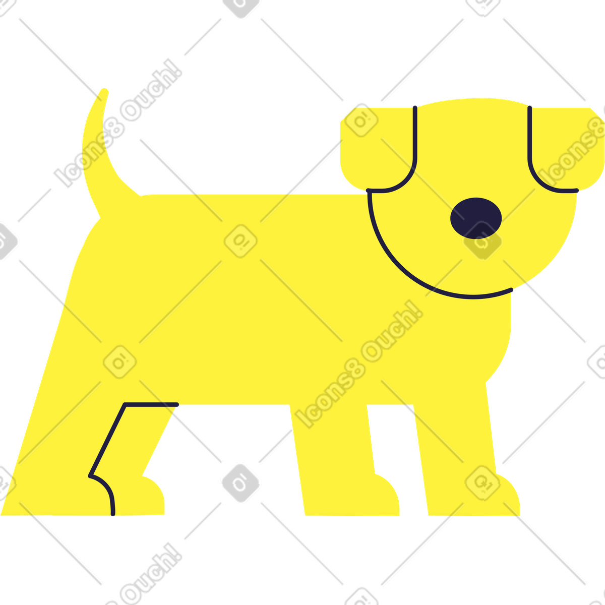 Ilustração de Cachorro em no estilo Mellow para baixar em PNG, SVG