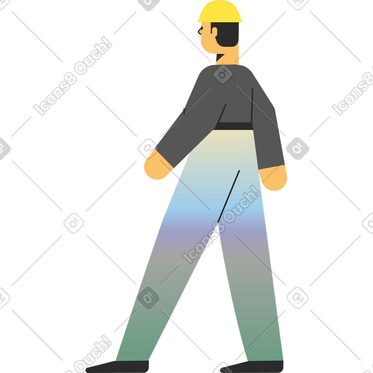Ilustración Builder in a helmet en estilo Marginalia descargar en PNG y SVG