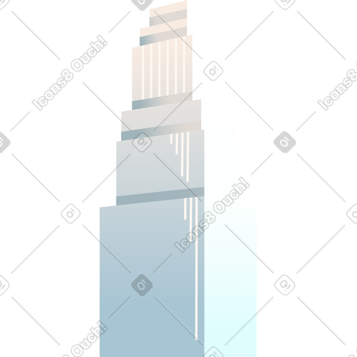 Edificio storico alto illustrazione in stile Vivid scarica in PNG, SVG