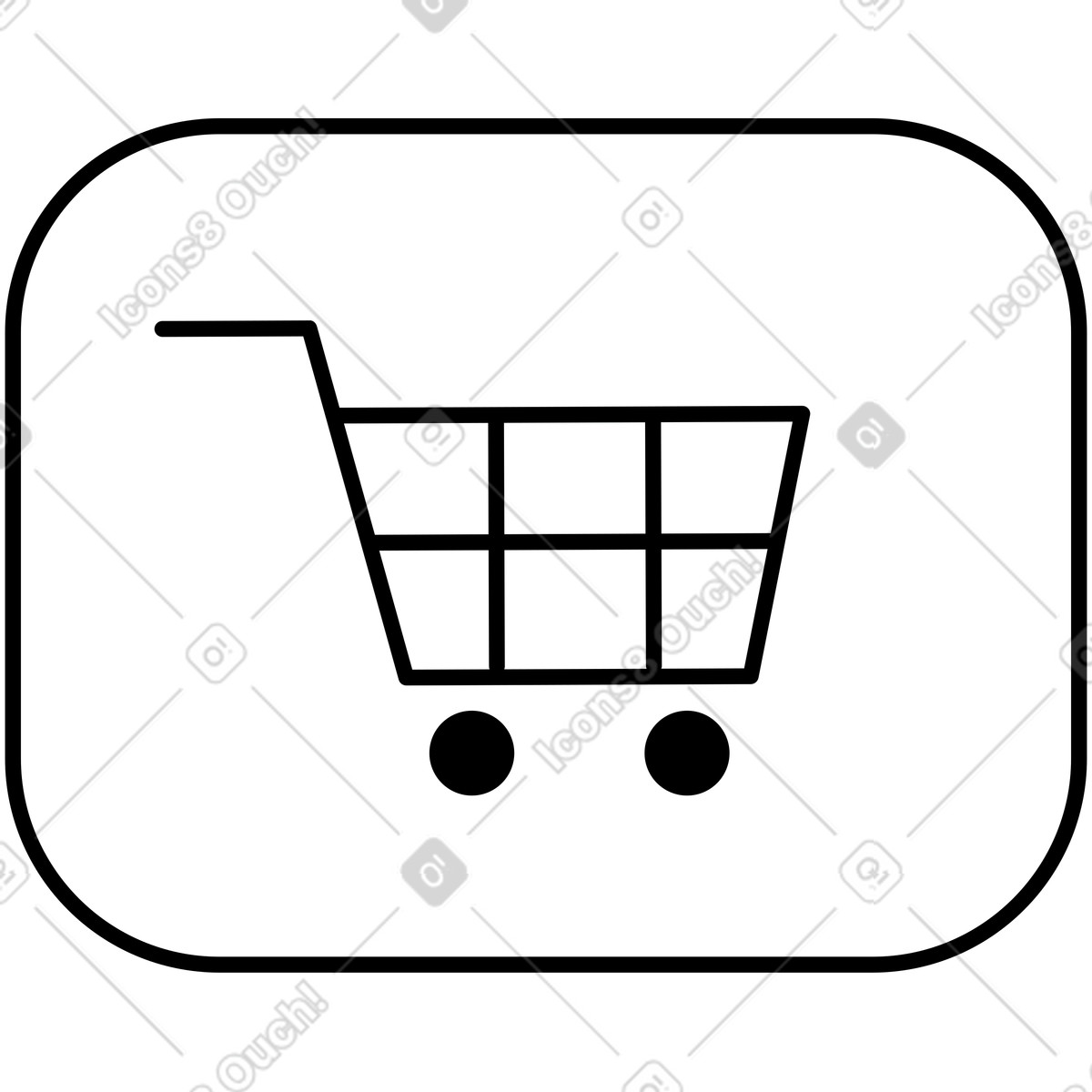 Supermarket trolley icon outline illustration in Azure style download in PNG, SVG
