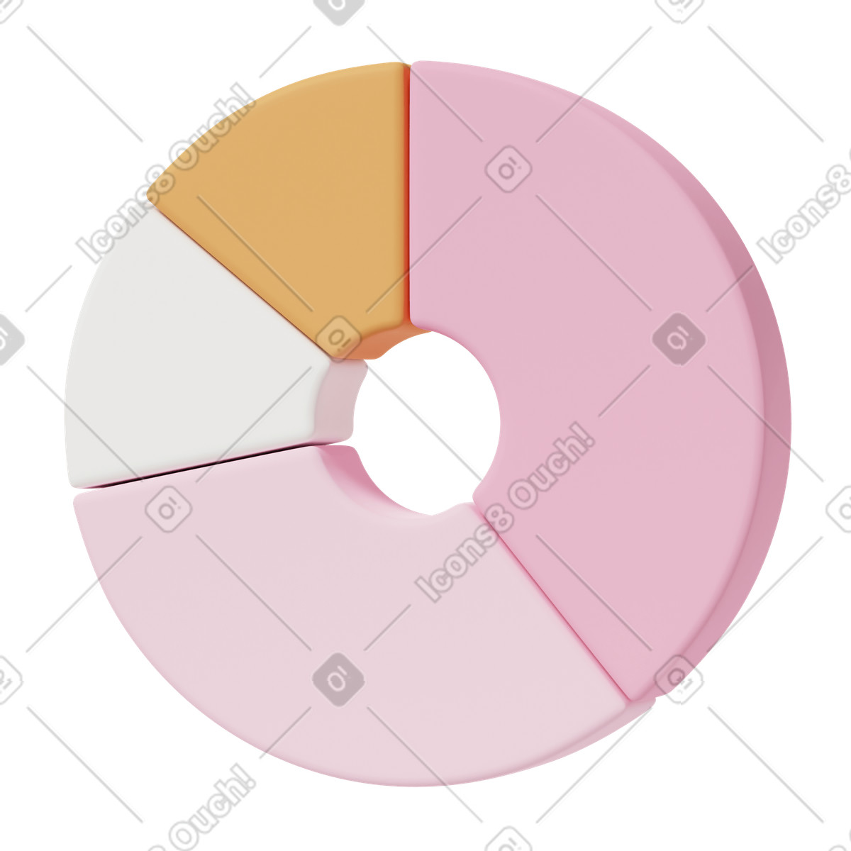 3D Casual life スタイルの Pie chart 1 のイラストをPNG、SVG形式でダウンロード
