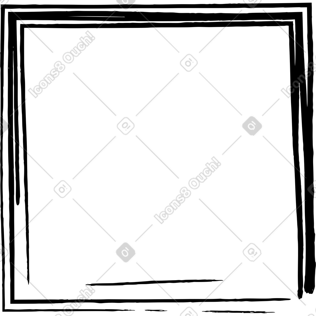 Black rectangle illustration in Twirl style download in PNG, SVG