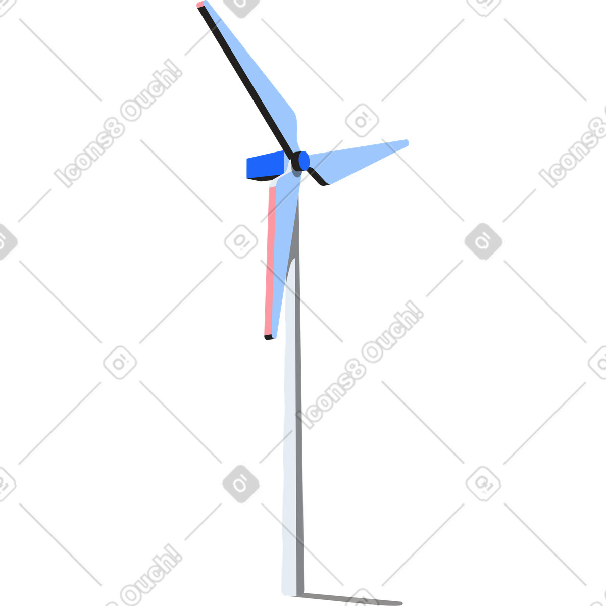 Windgenerator-Illustration im Editorial-Stil als Download in PNG, SVG