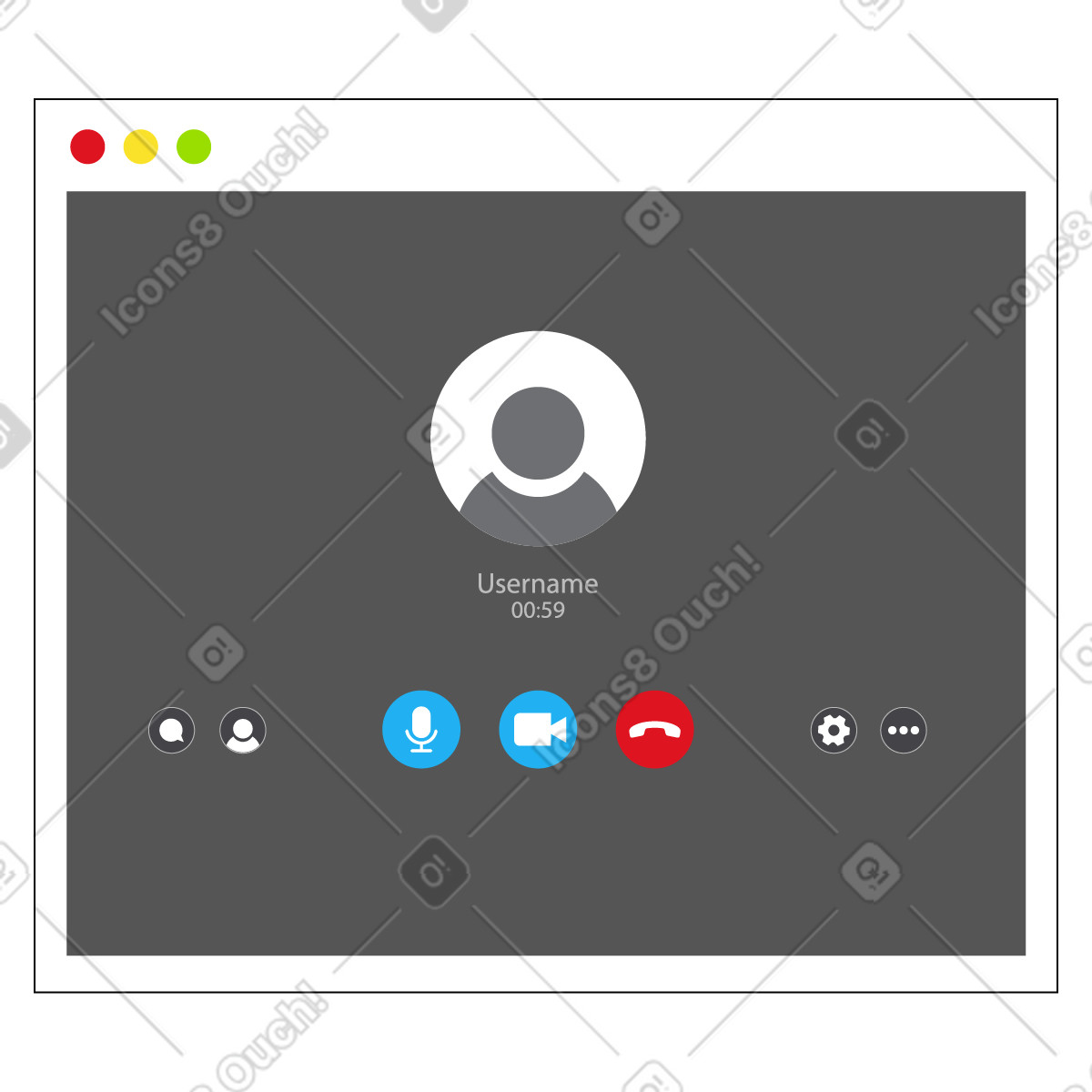 Jumble 스타일의 영상 통화 창 일러스트레이션 PNG, SVG 다운로드