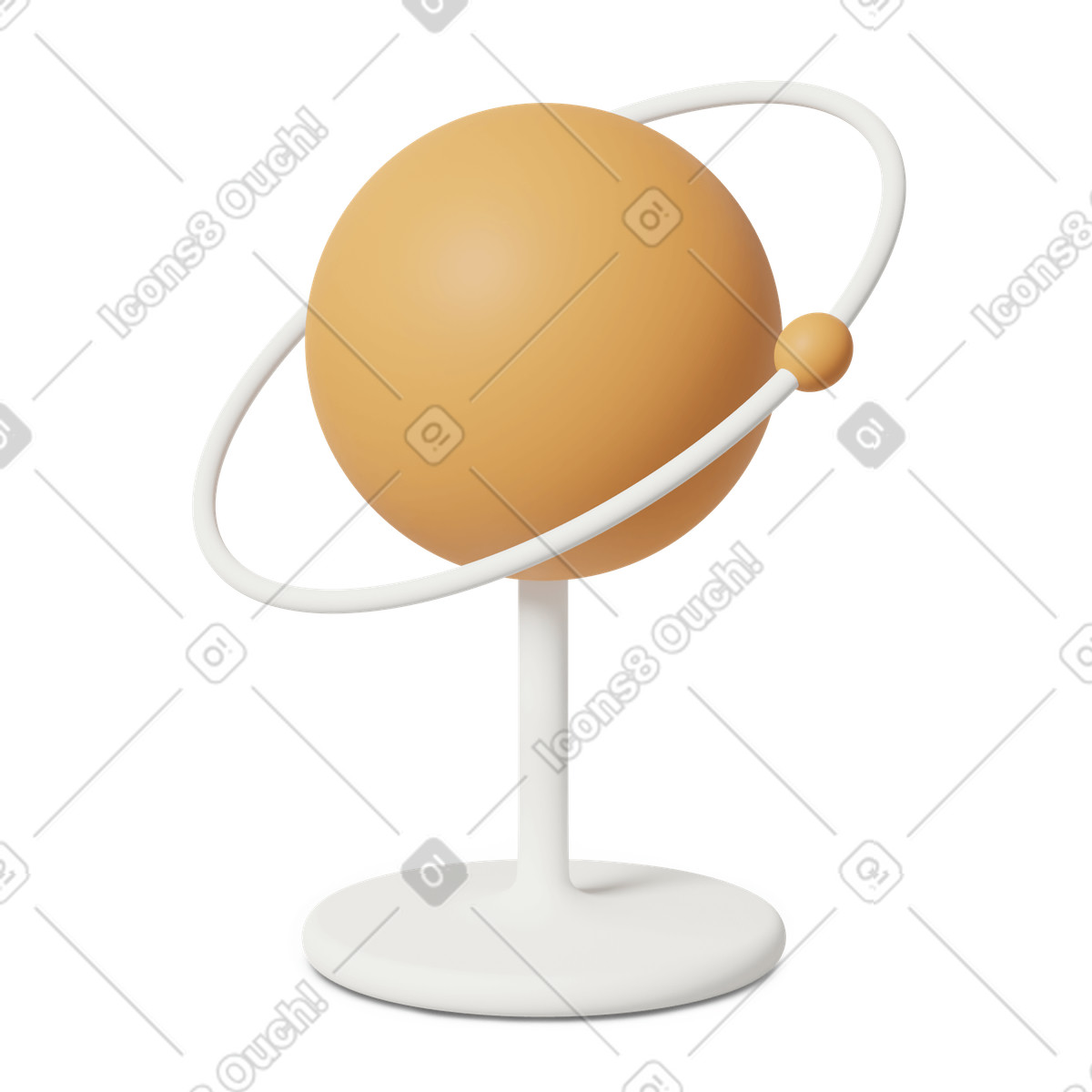 Ilustración Orange saturn model en estilo 3D Casual life a descargar en PNG y SVG
