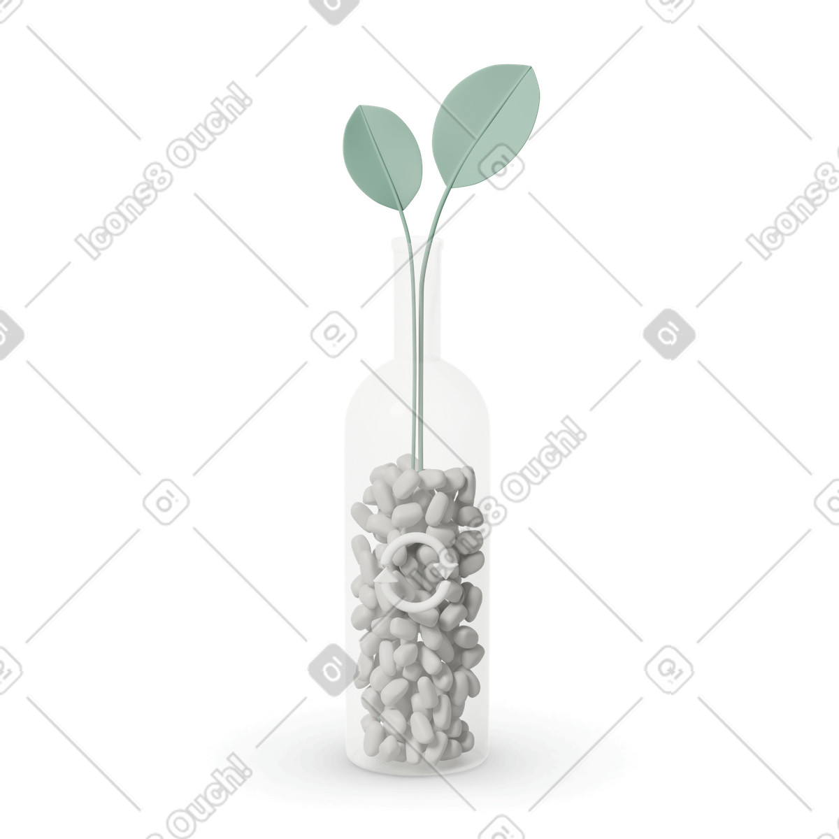 Ecology bottle illustration in 3D Casual life style download in PNG, SVG