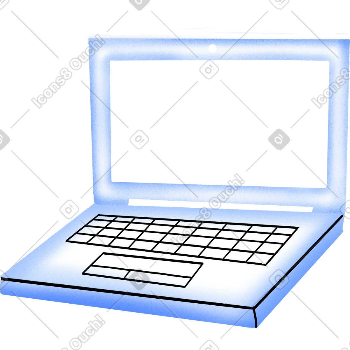 Ilustración Blue laptop en estilo Bonny a descargar en PNG y SVG