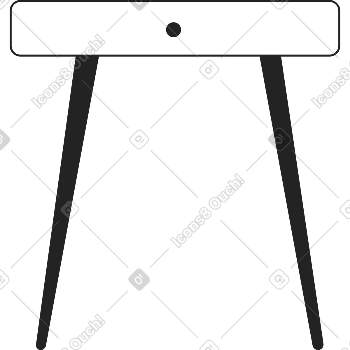 Illustration Table à deux pieds dans le style Sammy Line télécharger aux formats PNG, SVG