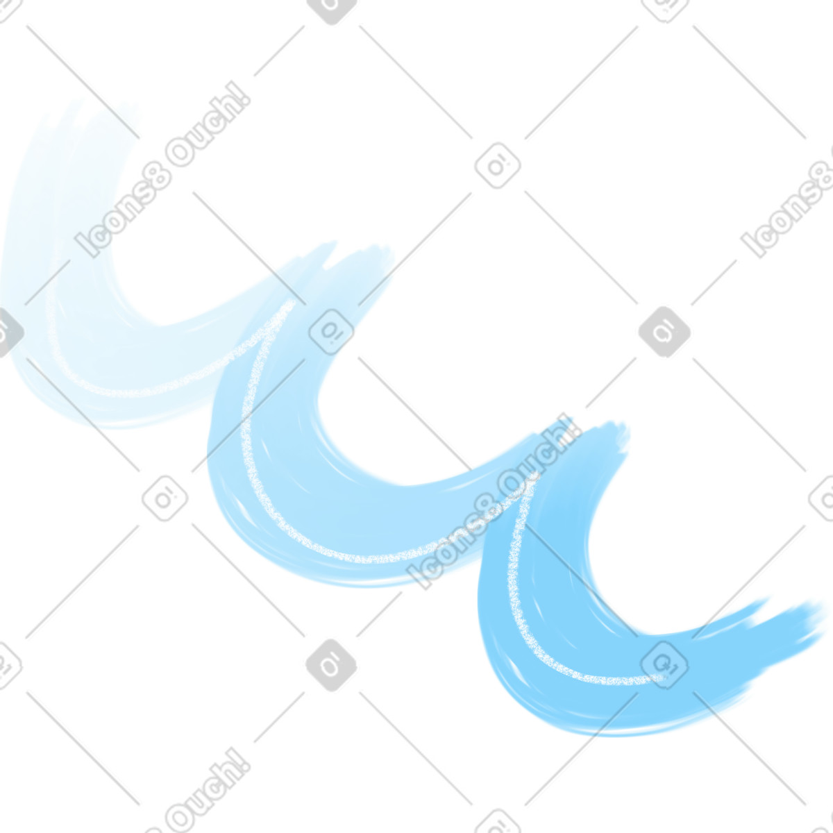 Ilustração de Wave blue em no estilo Doodle para baixar em PNG, SVG