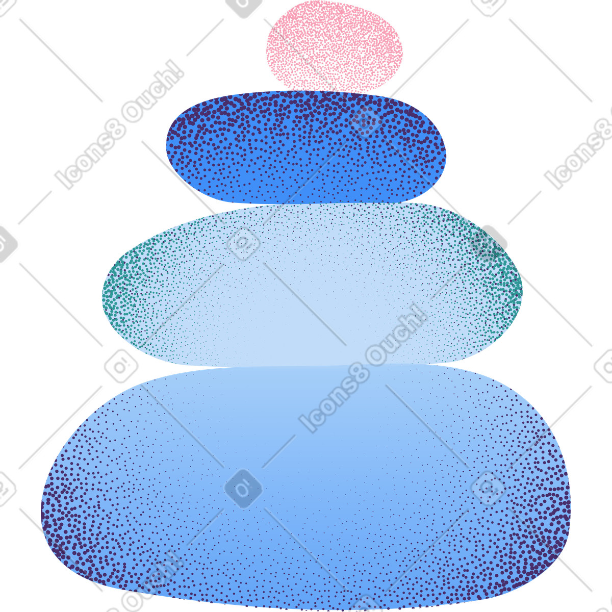 Ilustración Stones stack for zen balance and relaxing meditation spa concept en estilo Grain a descargar en PNG y SVG