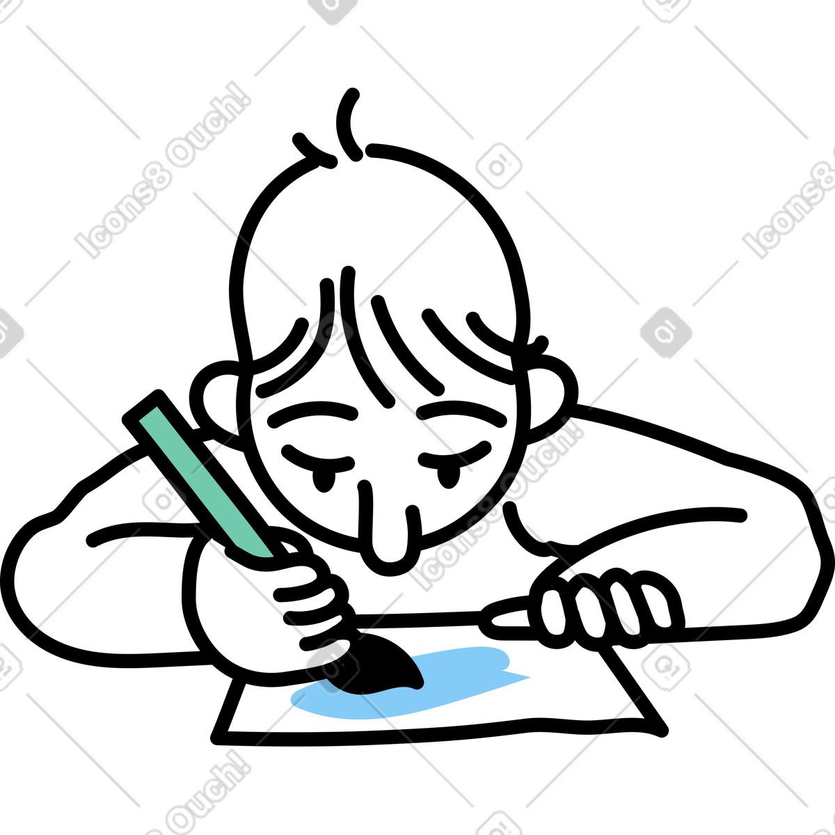 Иллюстрация Мальчик рисунок в стиле Notes — скачать в форматах PNG, SVG