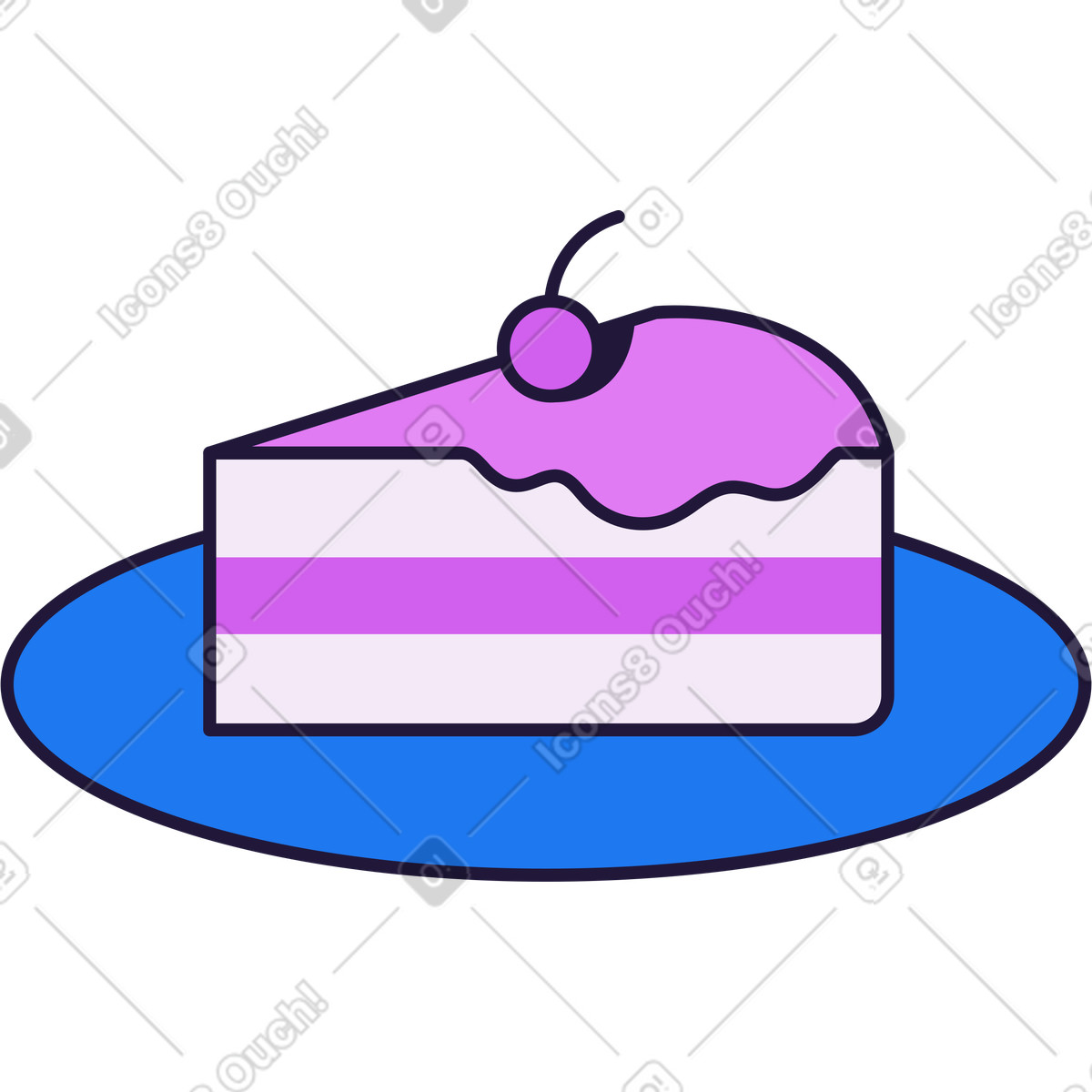 Illustration Tranche de gâteau dans le style Conifer à télécharger aux formats PNG, SVG