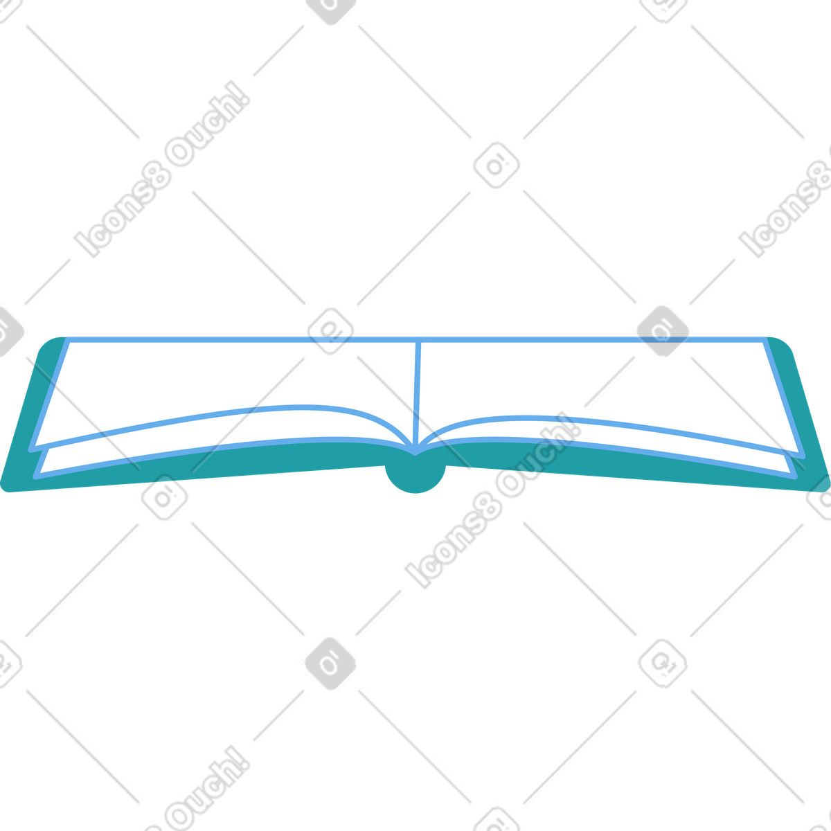 Libro verde spalancato illustrazione in stile Sammy scarica in PNG, SVG