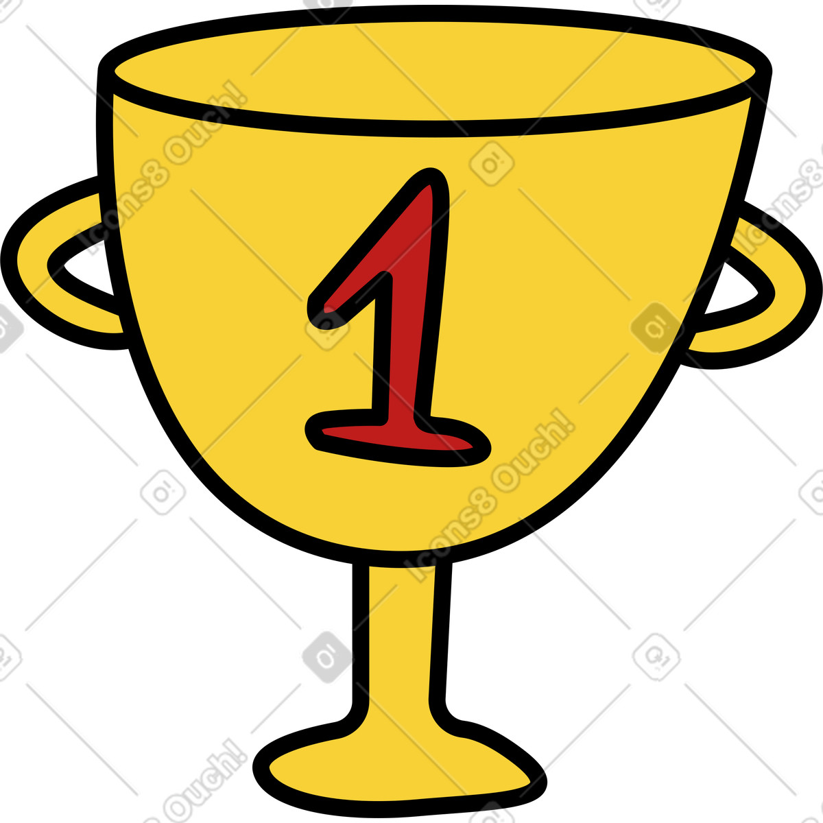 Wiggle スタイルの Golden cup first place のイラストをPNG、SVG形式でダウンロード