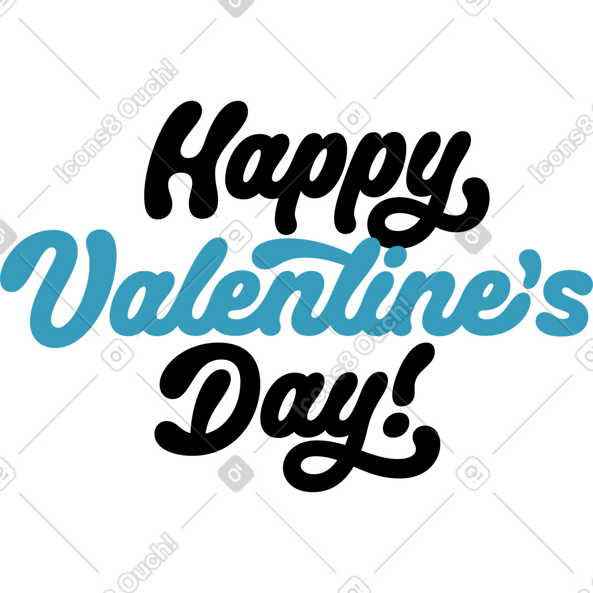 Schriftzug „happy valentinstag“! text-Illustration im Airy-Stil als Download in PNG, SVG