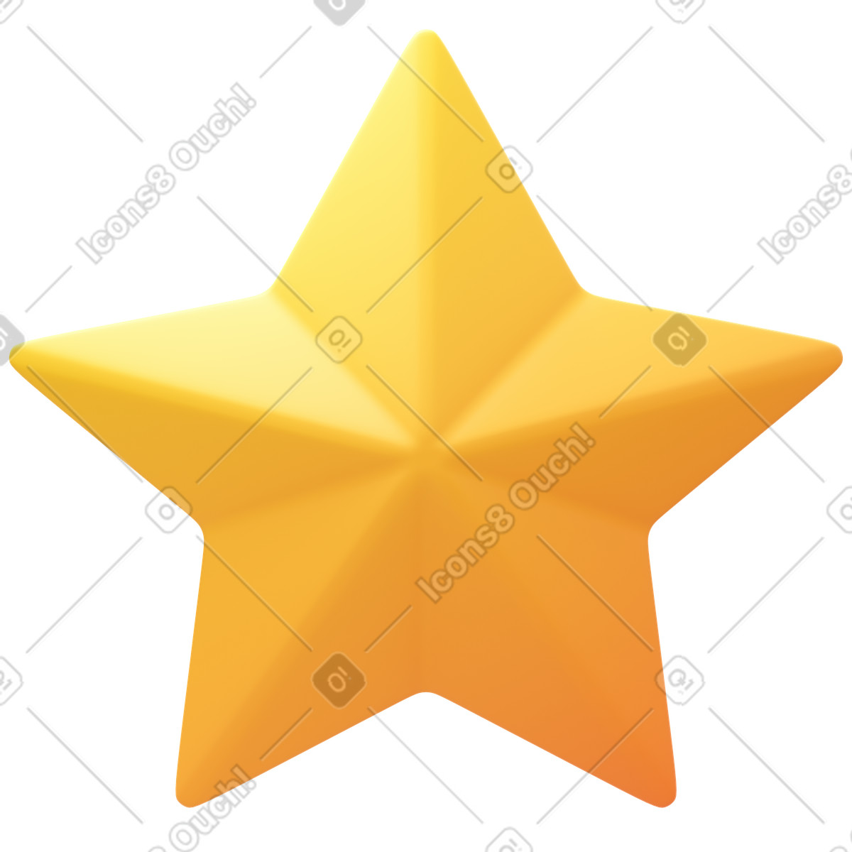 Ilustración Estrella amarilla de cinco puntas en estilo 3D Fluency a descargar en PNG y SVG