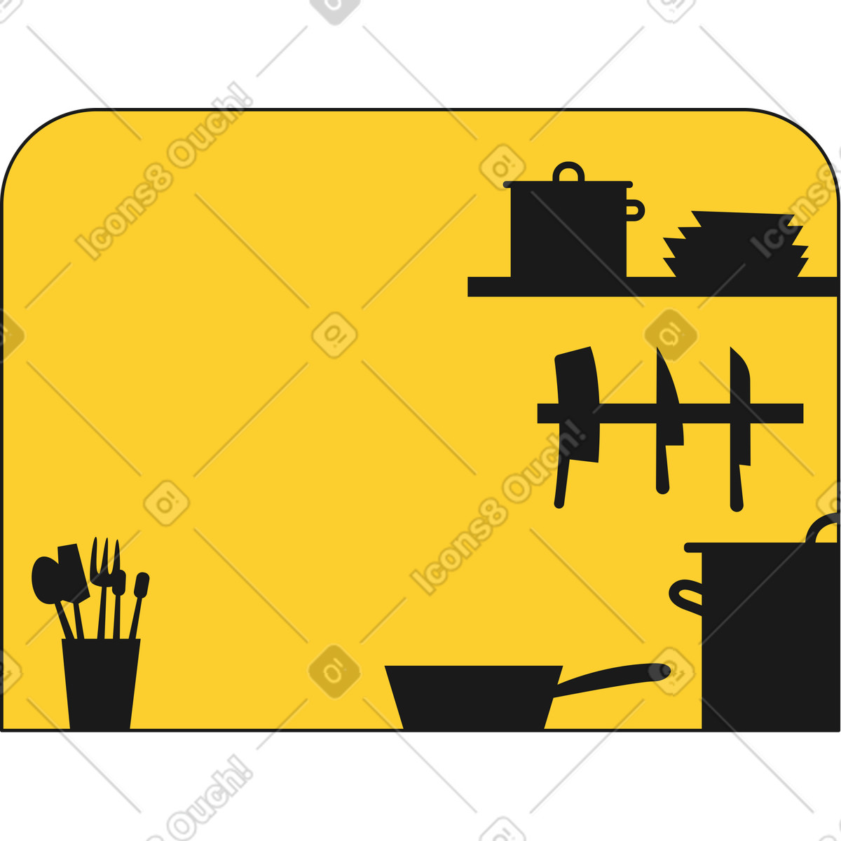 Cucina illustrazione in stile Taxi scarica in PNG, SVG