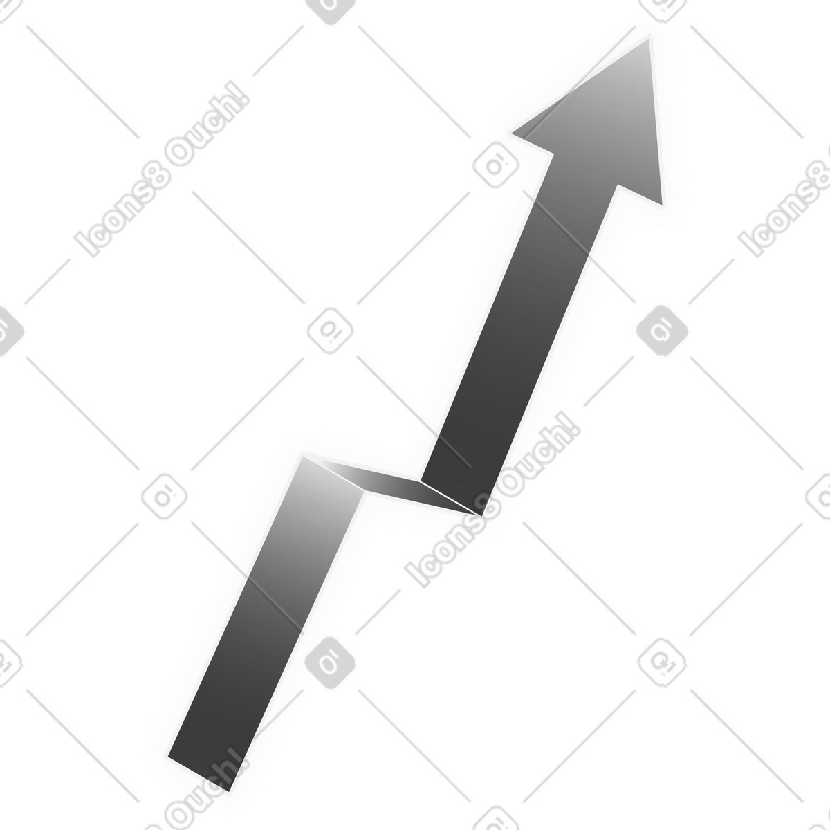 Growth analytics with dark rising arrow-Illustration im Inverse-Stil als Download in PNG, SVG