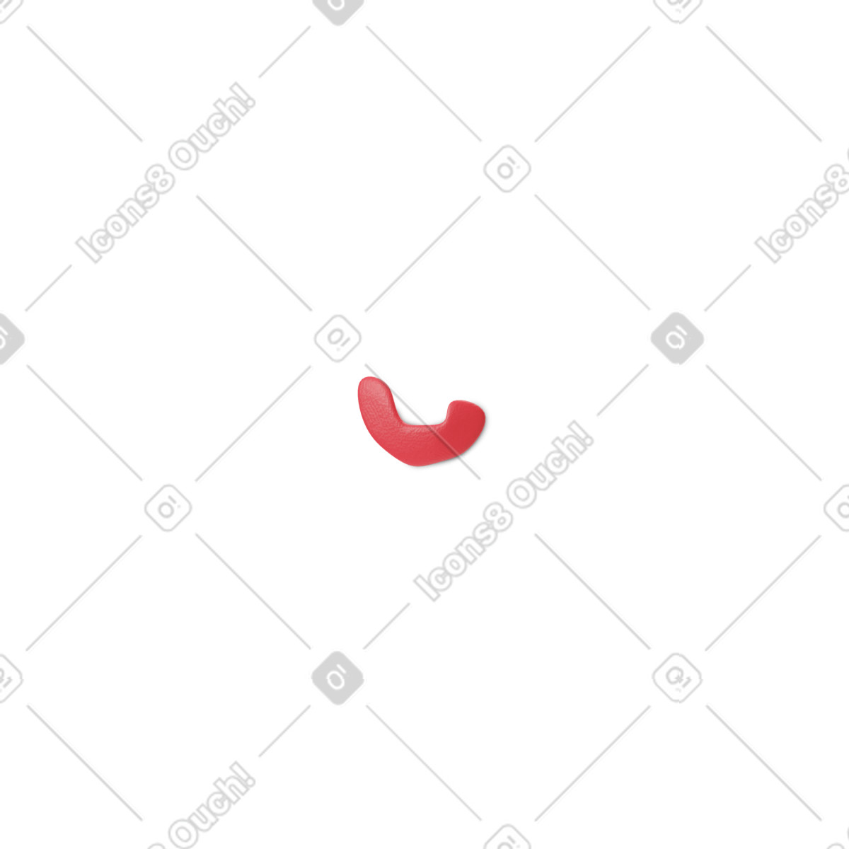 3D red smiling mouth illustration in Stripy style download in PNG, SVG