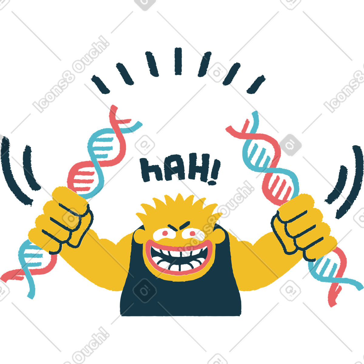 下载 Flamenco 风格的 Dna 链断裂的疯子 插画，支持 PNG、SVG 格式