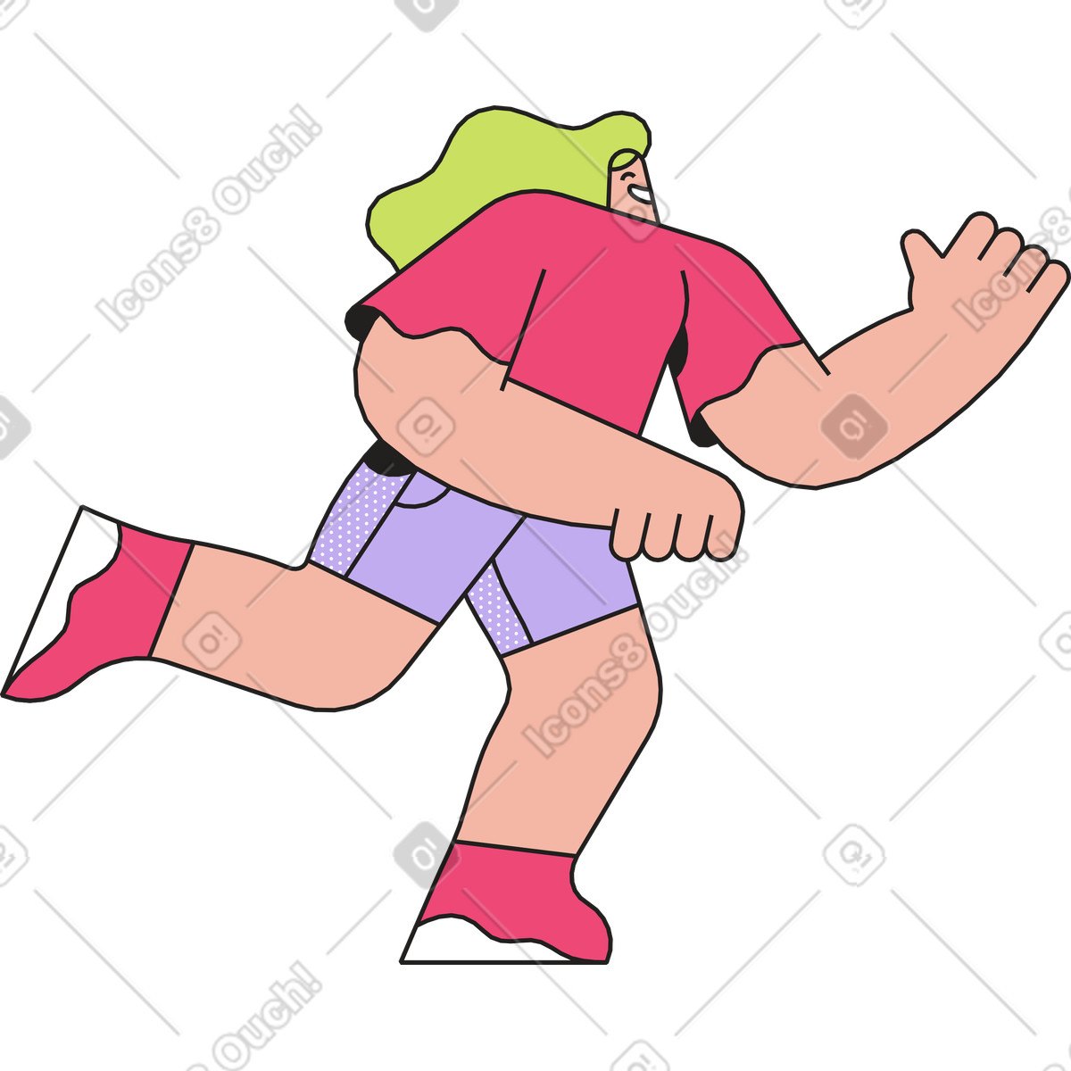 下载 Dazzle 风格的 奔跑的女孩 插画，支持 PNG、SVG 格式