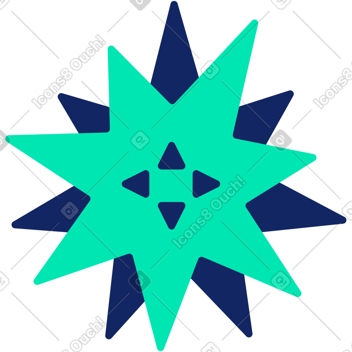 Stern-Illustration im Cyborg-Stil als Download in PNG, SVG
