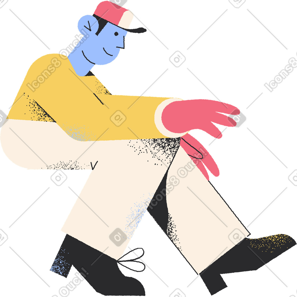 Ilustração de Homem sentado em no estilo Pablo para baixar em PNG, SVG