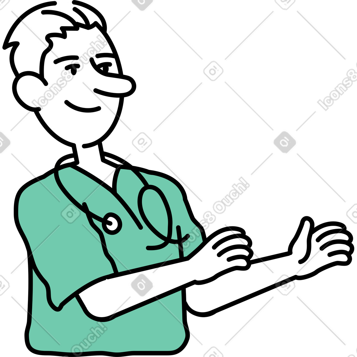 Ilustración Doctor hombre en estilo Notes a descargar en PNG y SVG