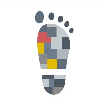A mosaic of assorted tiles in various shapes and sizes forming a digital footprint.