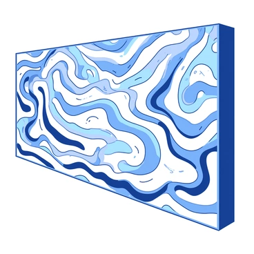 A wall with a pattern that appears to warp and bend as if made of liquid