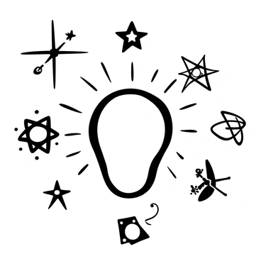 A glowing rabbit's foot amulet placed at the center of the image. The amulet radiates light, casting delicate shadows on the surface beneath it. Surrounding the amulet are several twinkling stars, each depicted with sharp points and varied sizes. Mystical symbols are arranged around the amulet and stars, including intricate designs and geometric shapes, adding an air of mystery to the scene.