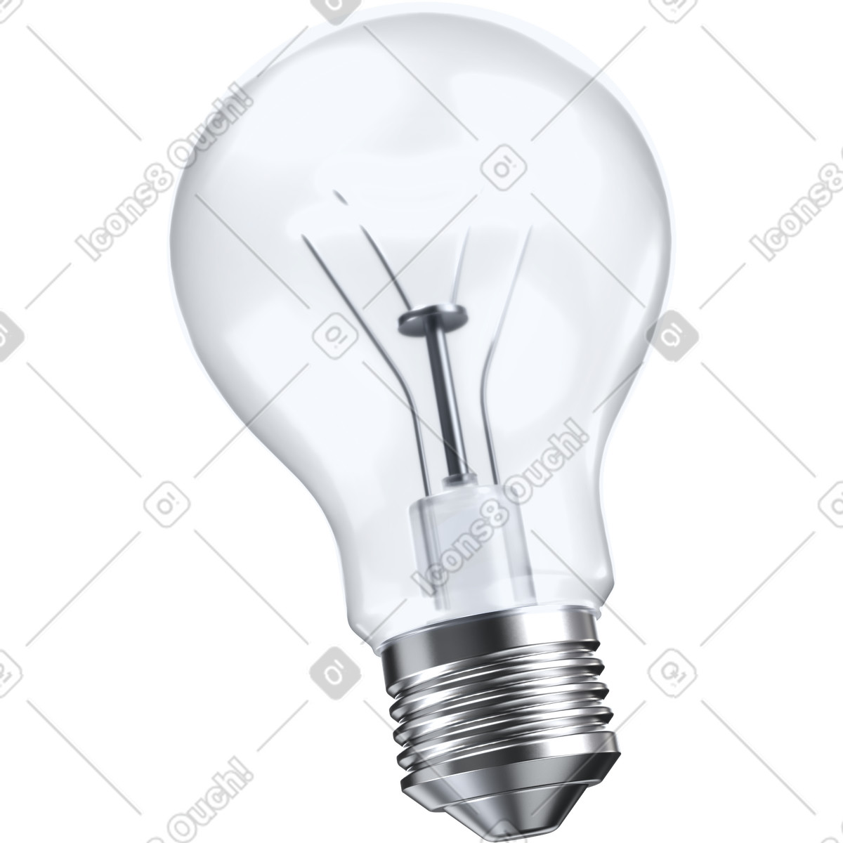 Ilustración Bombilla, concepto de inspiración para startups, símbolo idea negocio en estilo 3D Pro a descargar en PNG y SVG