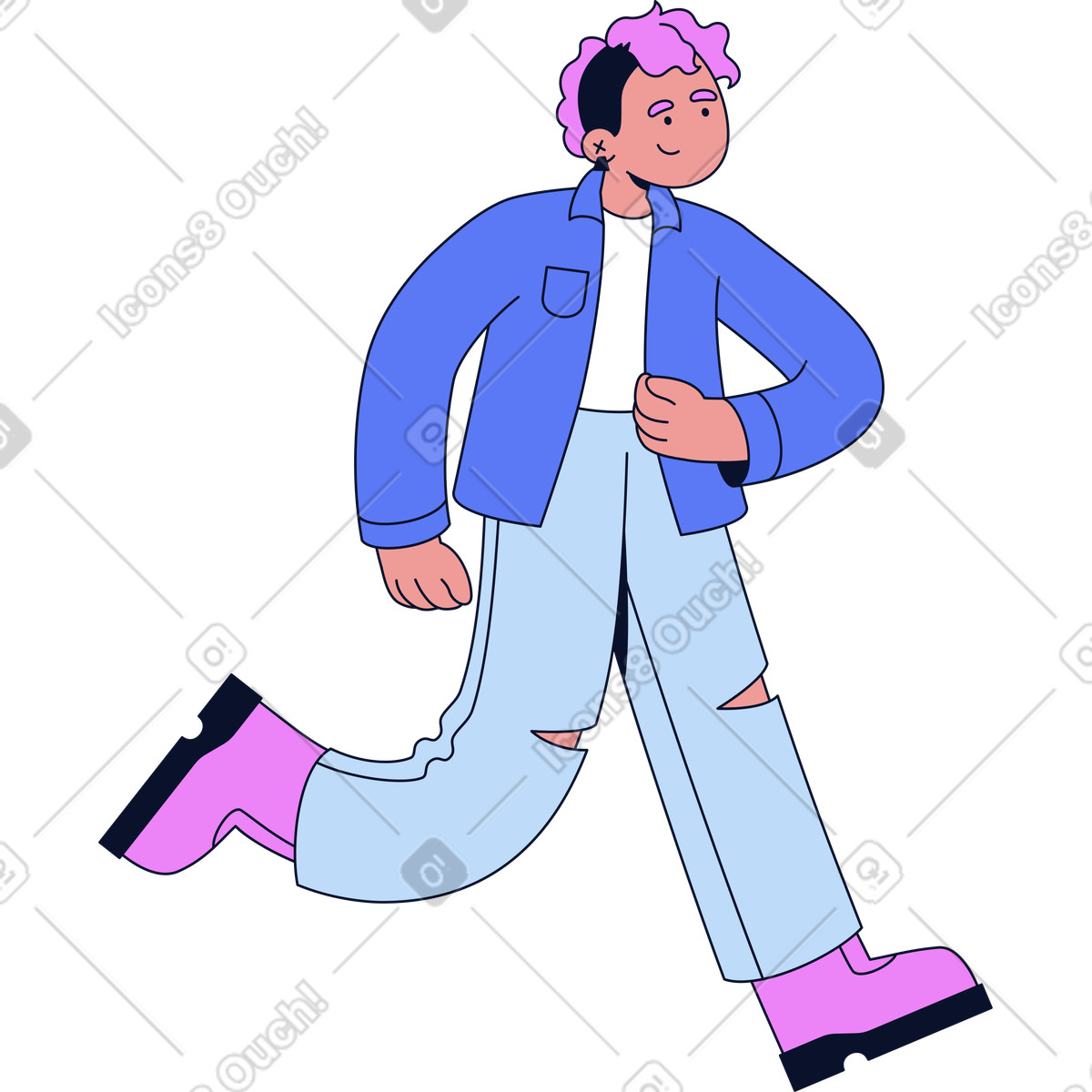 Woman carrying something illustration in Flexy style download in PNG, SVG