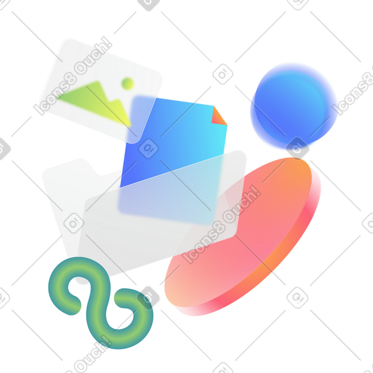 Files and folder illustration in PNG, SVG