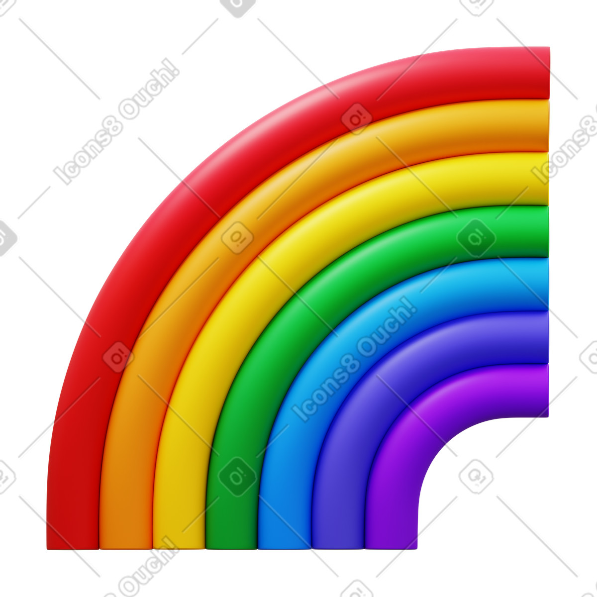 Illustration Arc-en-ciel dans le style 3D Fluency à télécharger aux formats PNG, SVG
