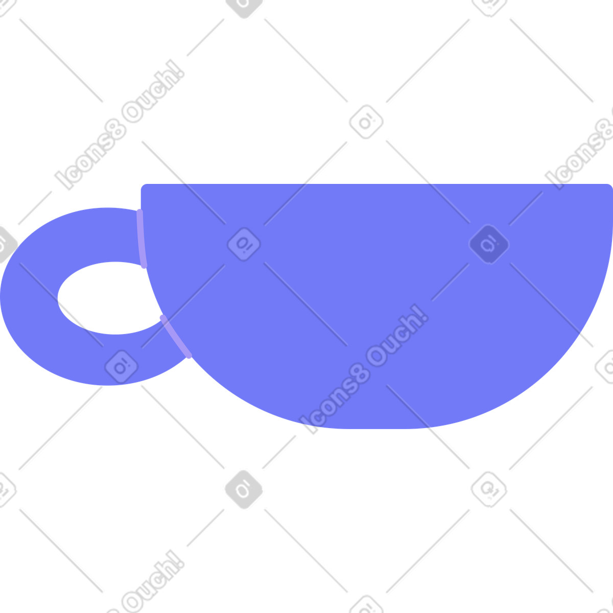 Giggle スタイルの 紫のカップ のイラストをPNG、SVG形式でダウンロード