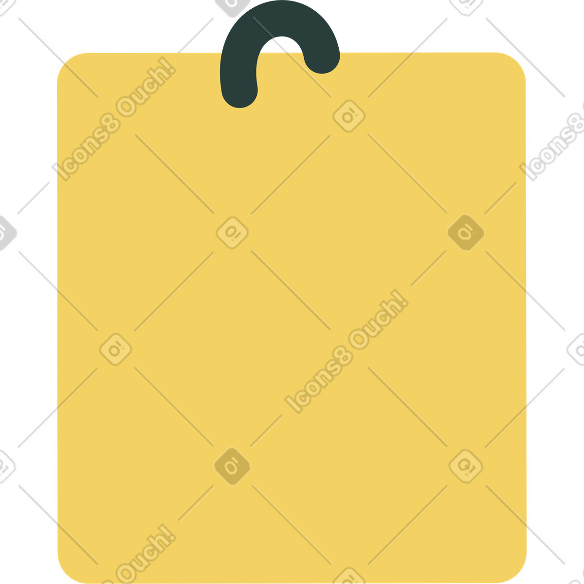 Illustration Presse-papiers jaune dans le style Macaroni à télécharger aux formats PNG, SVG