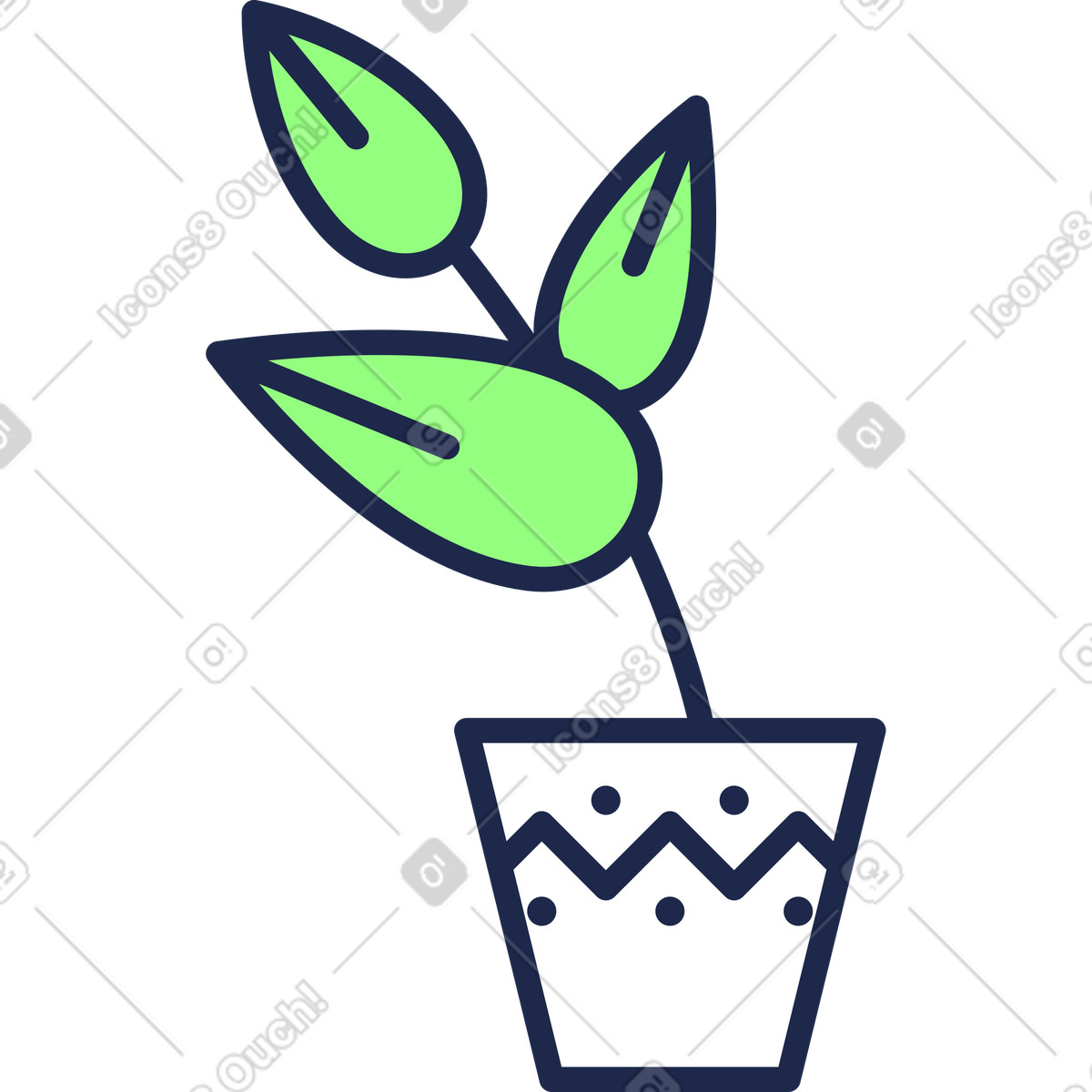 Illustration Plante dans le pot style Outline à télécharger aux formats PNG, SVG
