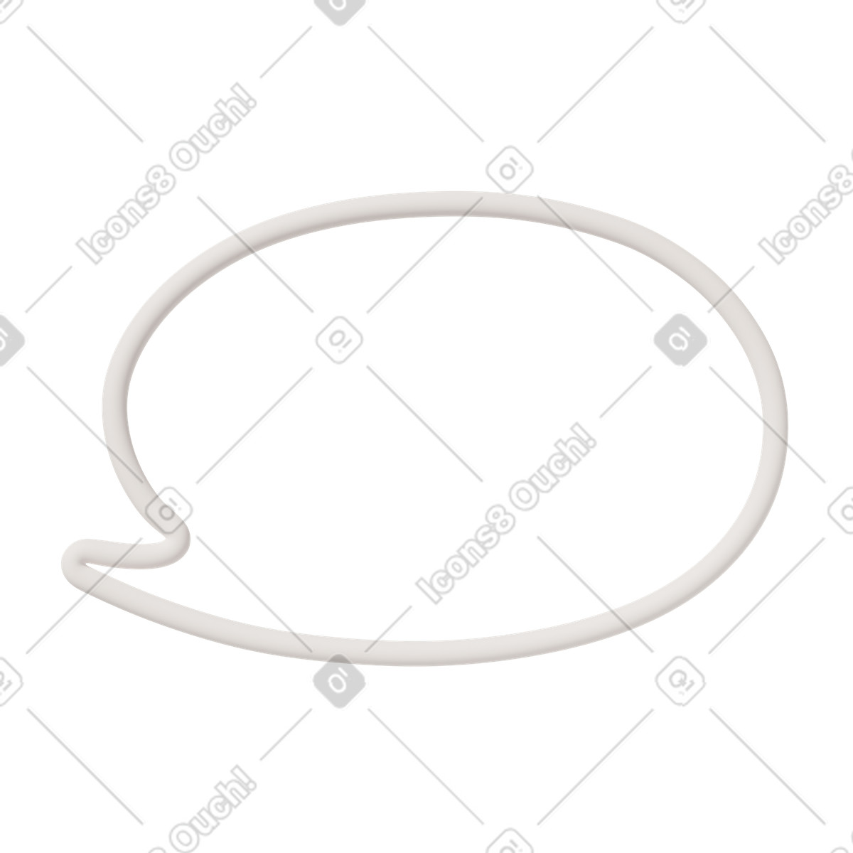 Oval bubble illustration in 3D Casual life style download in PNG, SVG