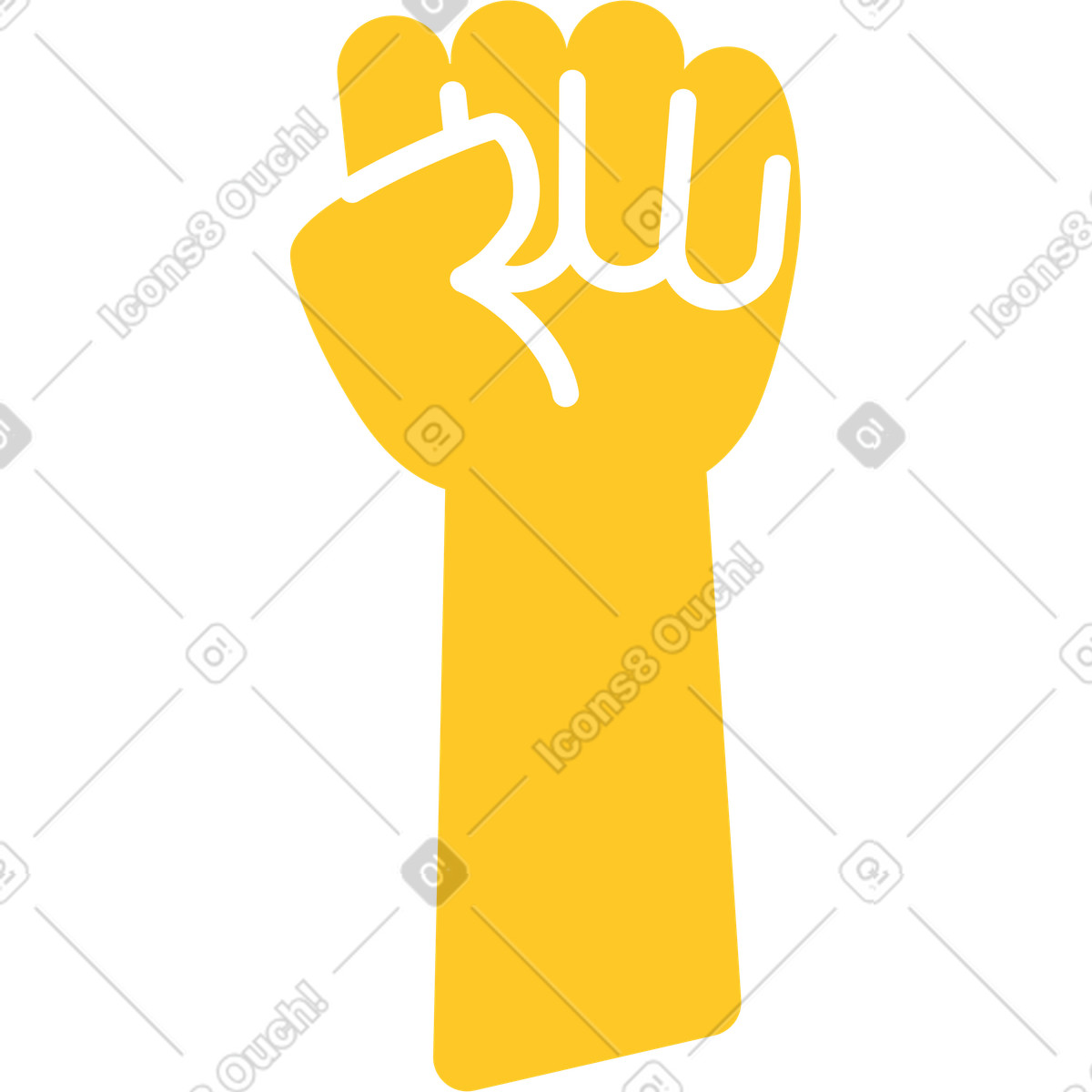 Rocky スタイルの Fist yellow のイラストをPNG、SVG形式でダウンロード