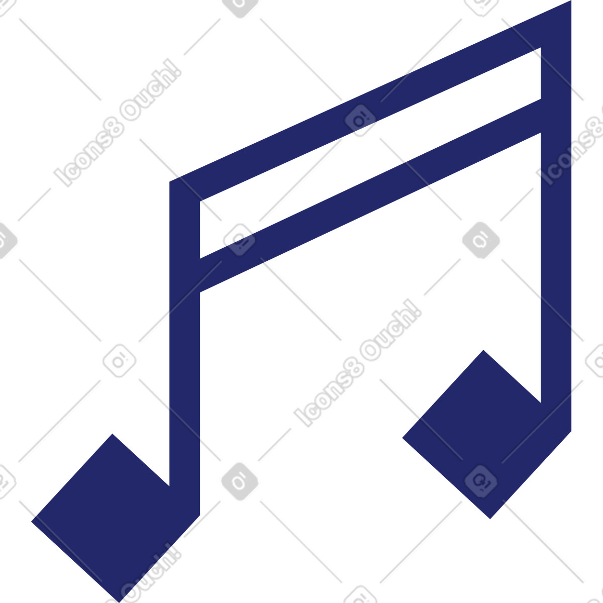Ilustración Nota doble en estilo Clip a descargar en PNG y SVG