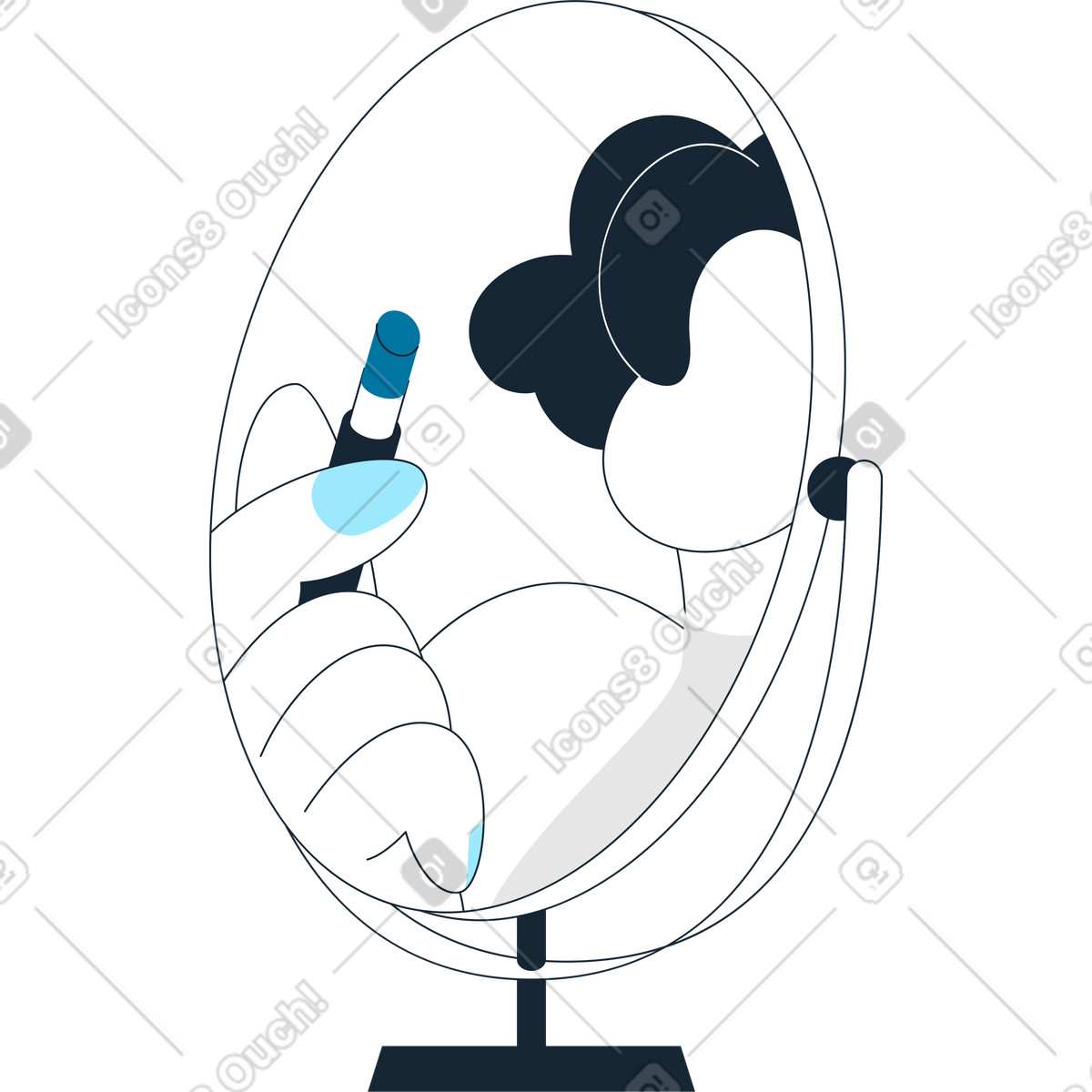 Reflexionsspiegel-Illustration im Indigo-Stil als Download in PNG, SVG